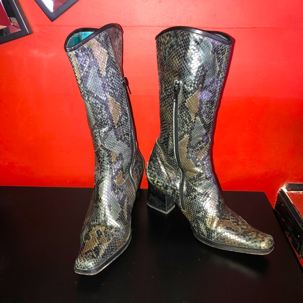 NINE WEST Snake Cowgirl Boots